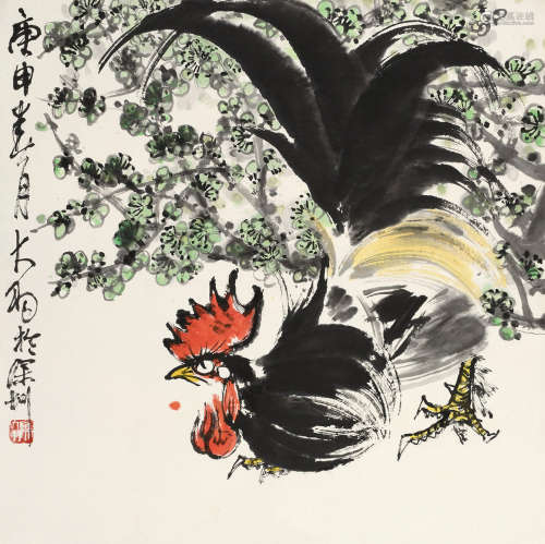 陈大羽(1912-2001)大吉图 1980年作 设色纸本 立轴