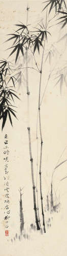 柳子谷(1901-1986)吟竹 水墨纸本 立轴