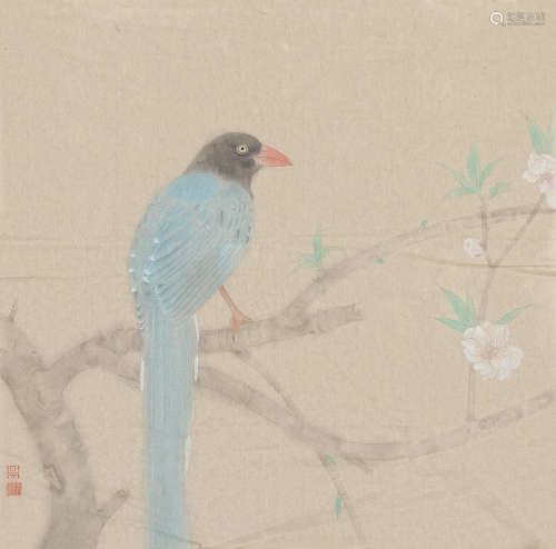 吴九龙(b.1985)花鸟 设色纸本 纸片