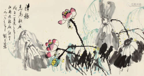 刘文西(b.1933)清趣 1986年作 设色纸本 镜片