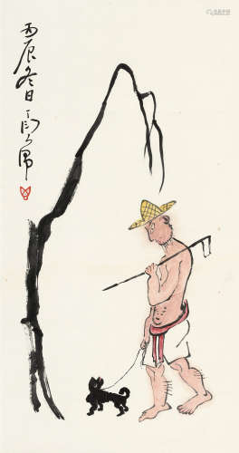 丁衍庸(1902-1978)人物 1926年作 设色纸本 立轴