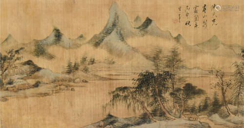 朱昂之(1764-1841)春山新霁 设色绢本 横披