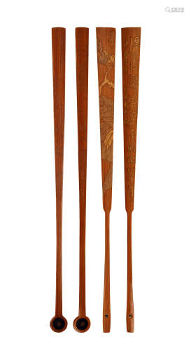 马晋(1900-1970)名家扇骨两把 竹 扇骨