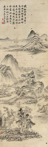 方士庶(1692-1751)吟秋图 水墨纸本 立轴