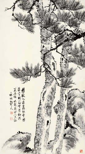 徐世昌(1855-1939)松风图 水墨纸本 立轴