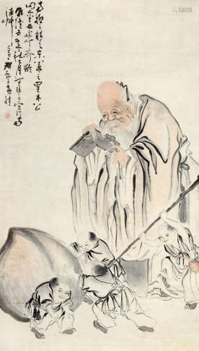 黄慎(1687-1770)南极仙翁 1740年作 设色纸本 立轴