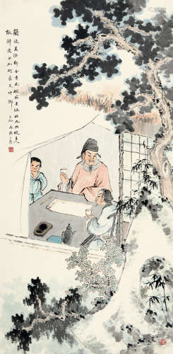 沈子丞(1904-1996)兰陵美酒 1986年作 设色纸本 立轴