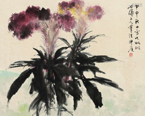 钱瘦铁(1897-1967)花卉 设色纸本 镜片