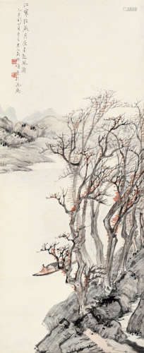 吴淑娟(1853-1930)秋江高士 1925年作 设色纸本 立轴