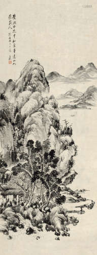 王撰(1623-1709)仿王翚山水 水墨纸本 立轴