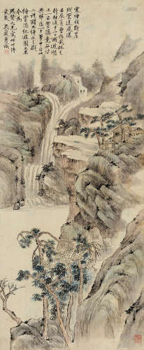 吴大澄(1835-1902)镜泊飞瀑 1892年作 设色纸本 立轴