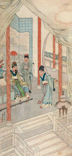 吴友如(？-1893)仙官图 1892年作 设色纸本 立轴