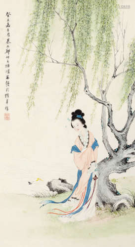郑慕康(1901-1982)等春来 1943年作 设色纸本 立轴