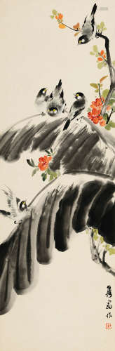 戴元俊(1912-1982)花鸟 设色纸本 立轴