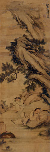吴伟(1459-1508)人物 设色绢本 屏轴
