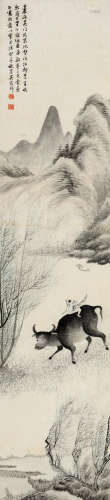 吴榖祥(1848-1903)归牧图 1893年作 设色纸本 立轴