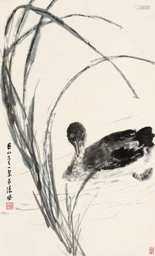 汤涤(1878-1948)春江水暖 设色纸本 立轴