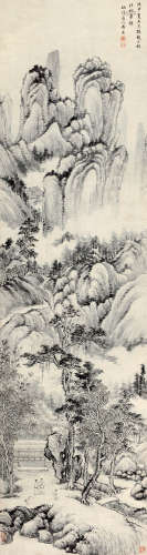 黄鼎(1660-1730)秋山论道 1728年作 水墨纸本 立轴