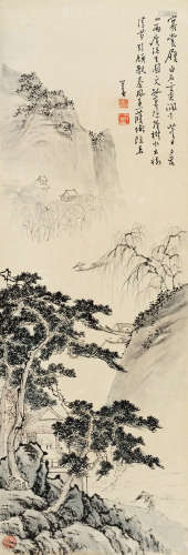 溥心畲(1896-1963)雨山行 设色纸本 镜片