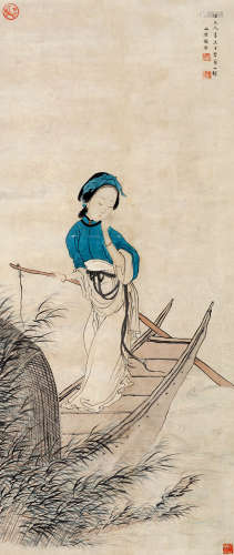 顾洛(1763-1837)人物 设色纸本 镜片