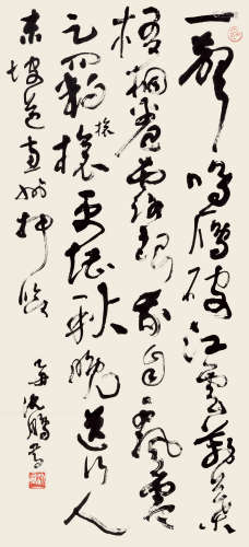 沈鹏(b.1931)草书·七言诗 1985年作 水墨纸本 立轴