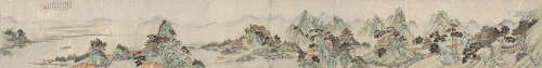 张深(1781-1846)仙山群阁 1811年作 设色纸本 手卷