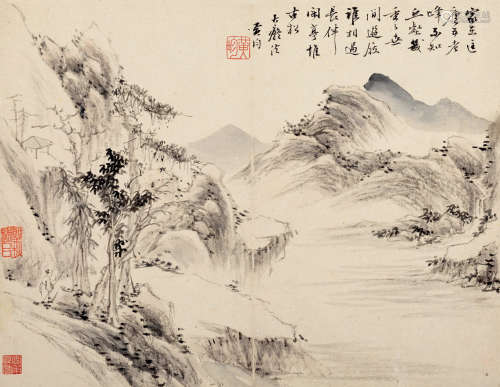 黄均(1914-2011)五老峰小景 水墨纸本 镜片