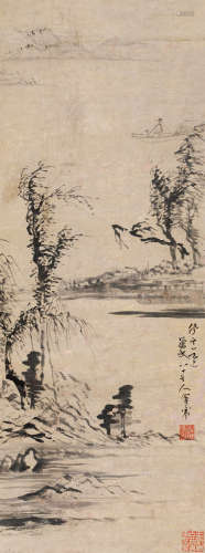 冒襄(1611-1693)山水 设色纸本 立轴