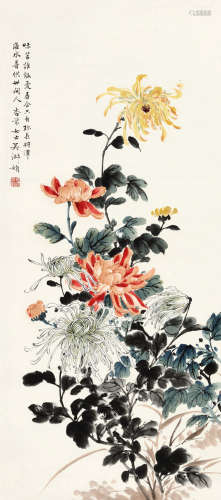 吴淑娟(1853-1930)宋人诗意 设色纸本 立轴