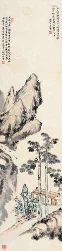 狄平子(1873-1941)山居图 设色纸本 立轴