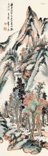 汪声远(1886-1969)山水 1941年作 设色纸本 立轴