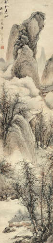 朱昂之(1764-1841)秋林远岫 设色纸本 立轴