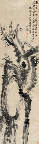 朱华(清)墨梅 1779年作 水墨纸本 立轴