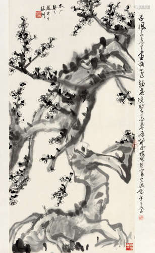 吕凤子(1886-1959)梅花图 水墨纸本 立轴