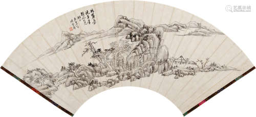 陈曾寿(1878-1949)山水 设色纸本 扇面