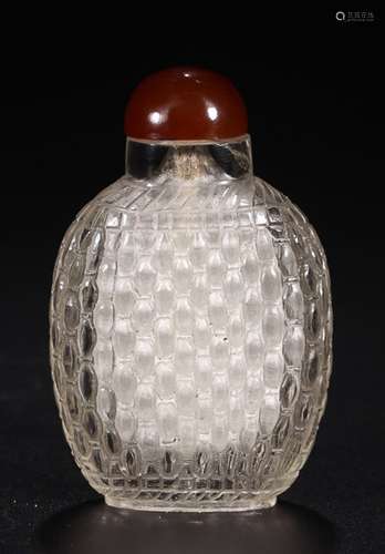 CRYSTAL DAMASK WEAVE  SNUFF BOTTLE