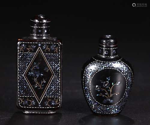 BLACK PRINT SCREW SNUFF BOTTLE FOR 2