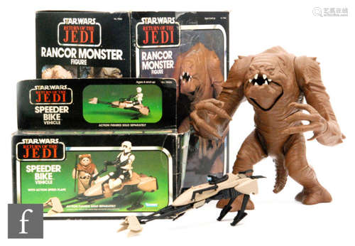 Kenner Star Wars Return of the Jedi, a boxed Rancor Monster and a boxed Speeder Bike, with instructions and catalogue leaflet. (2)