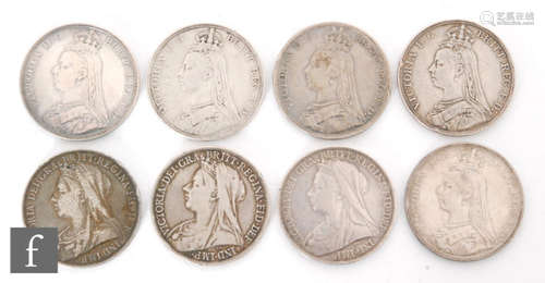 Victoria - Eight crowns 1890 x 2, 1891 x 3 and 1900 x 3 (8)