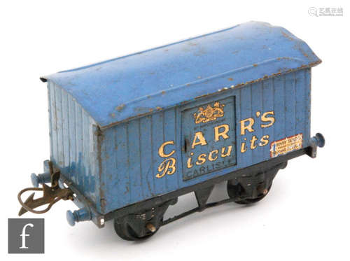 An O gauge Hornby Carr's Biscuits private owners van, unboxed.