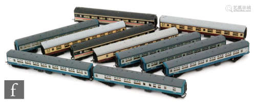 A collection of unboxed OO gauge coaches and rolling stock, majority Hornby, all unboxed, to include Inter-City coaches, tank wagons, milk vans, etc. S/D. (50+)