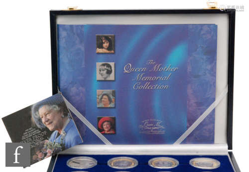 Elizabeth II - Twelve silver proof coins to commemorate The Queen Mother Memorial collection, with booklet, cased.