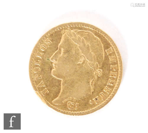 France - Napoleon 1812 gold twenty Francs.