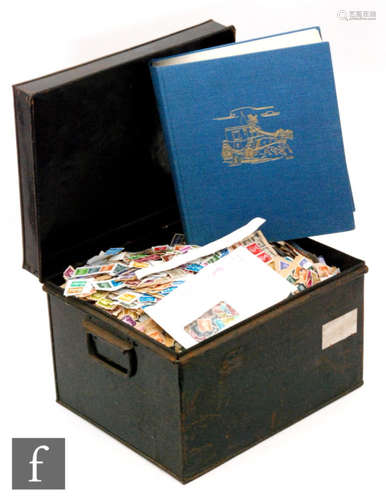 An album of 20th Century post 1950s German stamps, various issues and a metal deed box containing a large quantity of definitive stamps (qty)