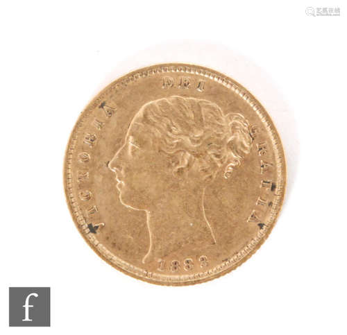 Victorian - An 1883 half sovereign.