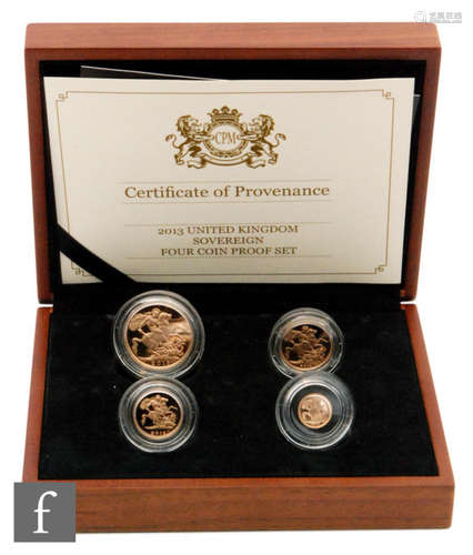 Elizabeth II -  A 2013 proof sovereign four coin set with certificate, cased.