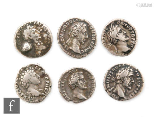 Roman - Commodus (AD 177-192) denarius, another Antonius Pius and four other denariuses (6)