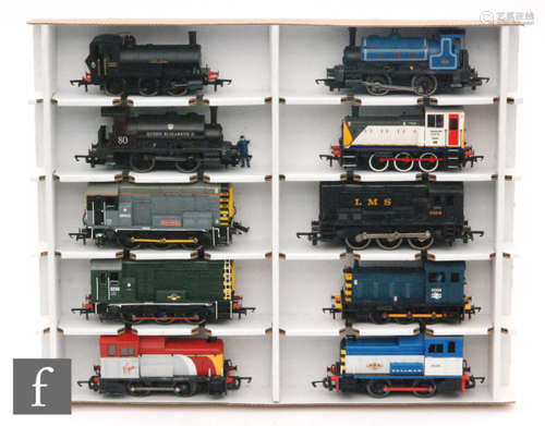 A collection of ten OO gauge tank locomotives and diesel shunters by Hornby, Bachmann and Lima, including a BR '3256', 0-6-0T Taff Vale Railway 264, Class 03 'Clive', etc. Unboxed. (10) AMENDMENT: Some boxes have now been added to this lot.