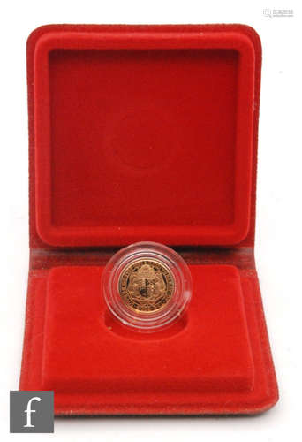 Elizabeth II - A 1989 proof half sovereign to commemorate the 500th anniversary of  the Sovereign,  cased.