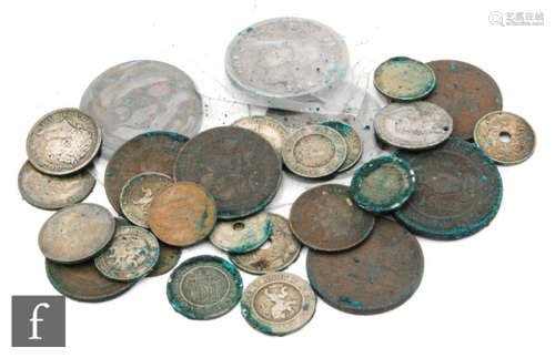 George III to George VI - Crowns 1818 and 1937 also various nickel and copper coinage (qty)